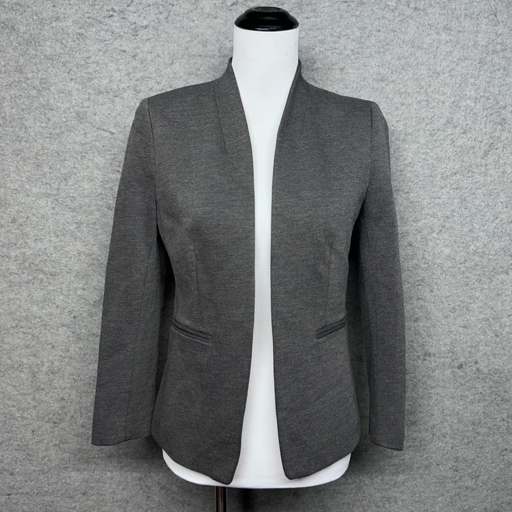 NWT J.Crew 365 Open Front Blazer Women 4 Gray Career/Office Wear Corpcore H2743